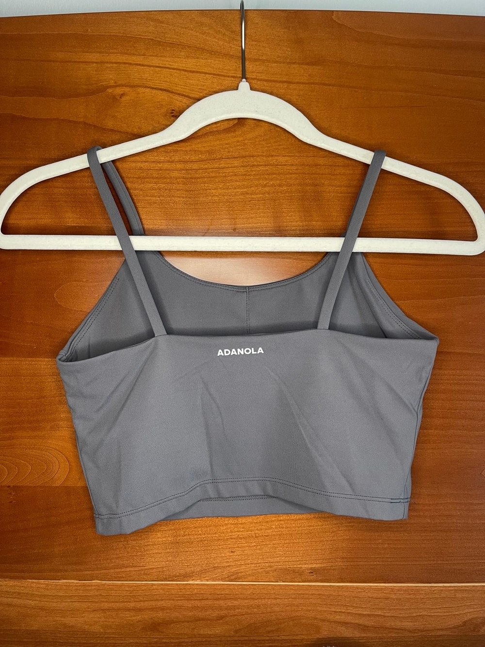 Adanola Gray Double-Strap Crop Bralette